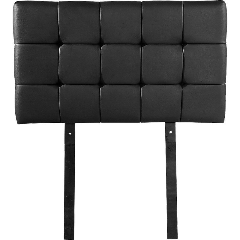 PU Leather Single Bed Deluxe Headboard Bedhead - Black