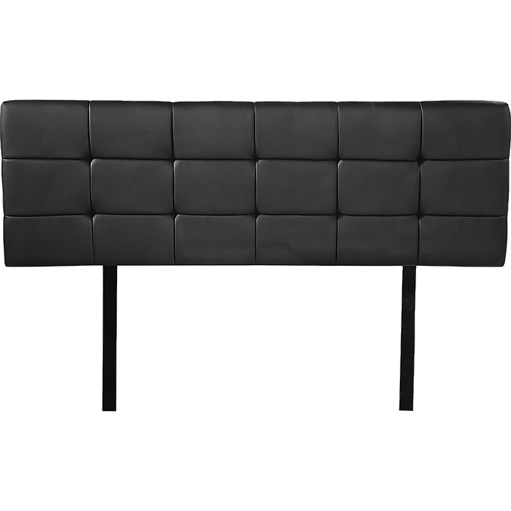 PU Leather Double Bed Deluxe Headboard Bedhead - Black