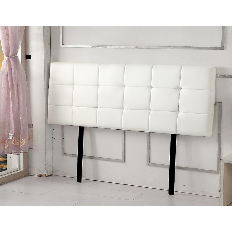 PU Leather King Bed Deluxe Headboard Bedhead - White