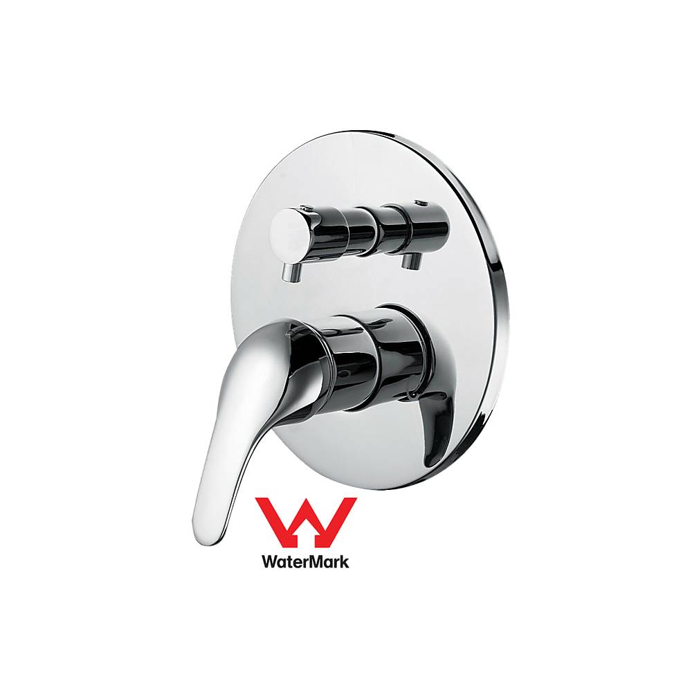 Chrome Bathroom Shower Wall Mixer Diverter w/ WaterMark