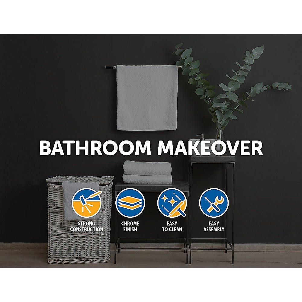 Double Classic Chrome Towel Bar Rail Bathroom