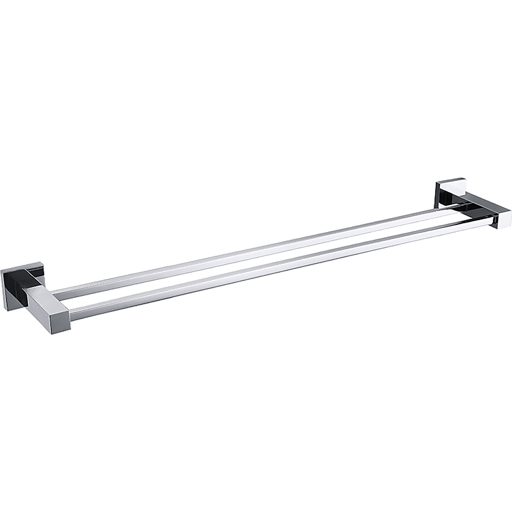 Double Classic Chrome Towel Bar Rail Bathroom