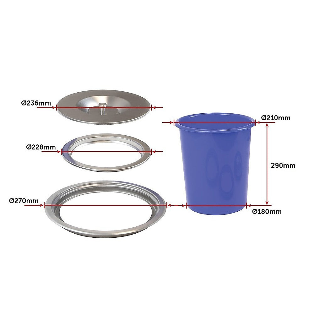 8L Concealed Benchtop Bin