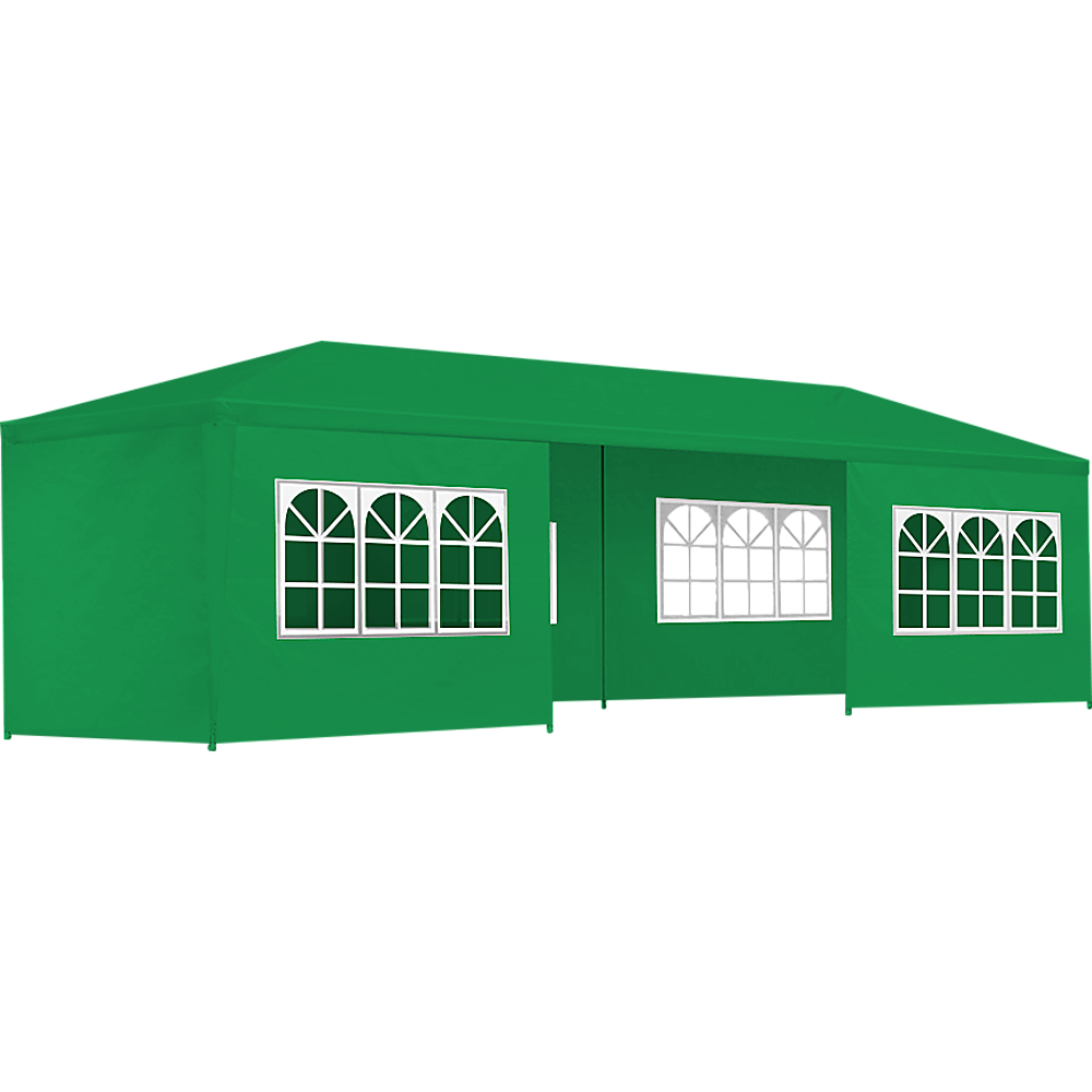 3x9m Wedding Outdoor Gazebo Marquee Tent Canopy Green