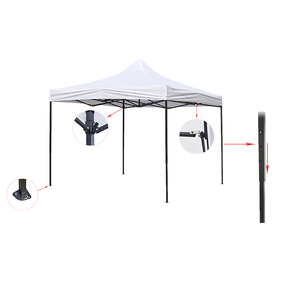 3x3m Easy Pop up Canopy Tent 420D Waterproof UV-Treated Cover Commercial Quality