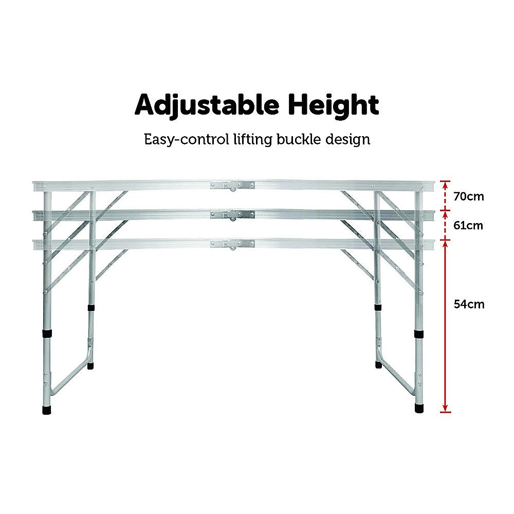 Aluminium Folding Table 120cm Portable Indoor Outdoor Picnic Party Camping Tables