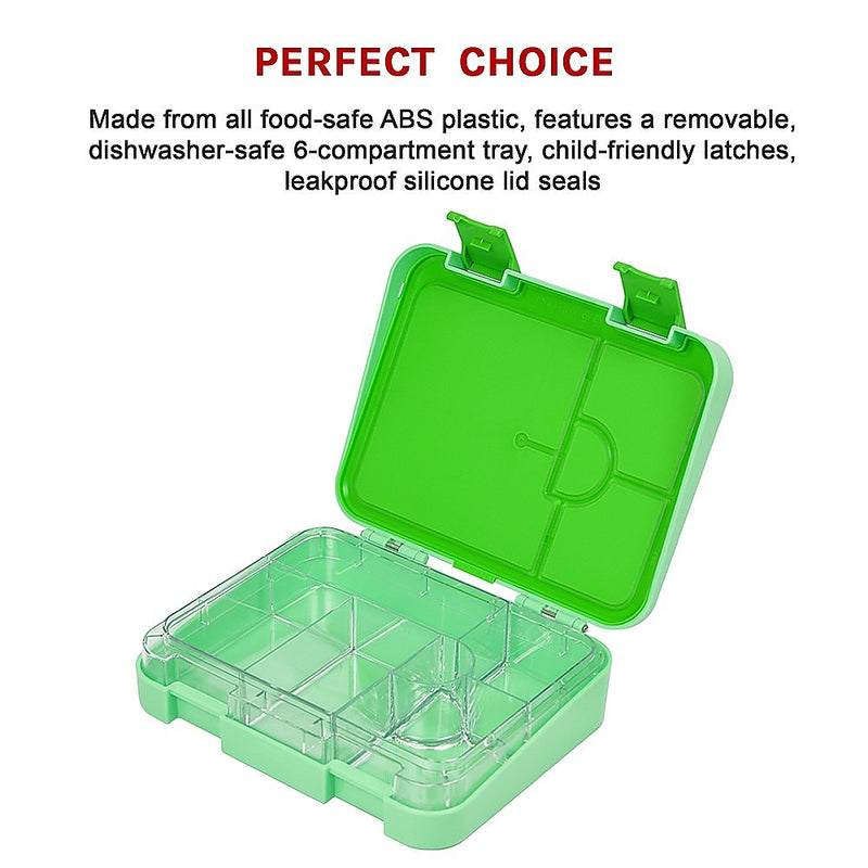Bento Lunch Box Kids Leakproof Food Container School Picnic - Green