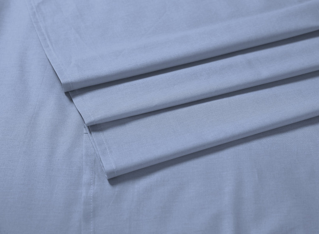 Elan Linen 1200TC Organic Cotton Sky Blue King Single Bed Sheet Set